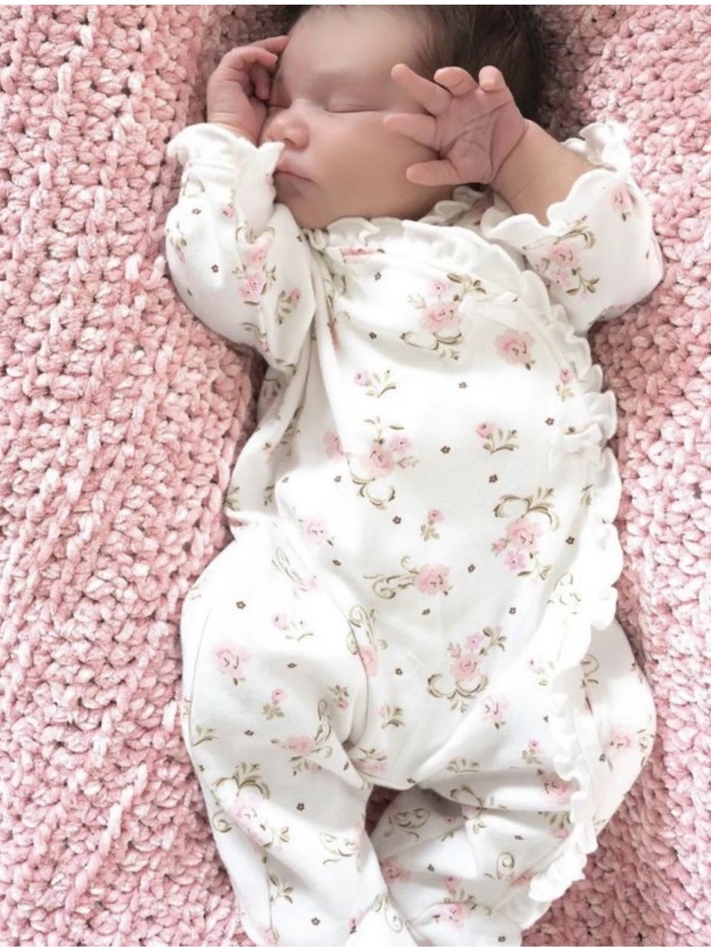 Little Me Vintage Rose Footed One-Piece Newborn